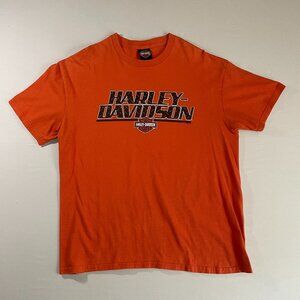 VINTAGE Harley Davidson Orlando, FL T-Shirt | Men's XL | Orange